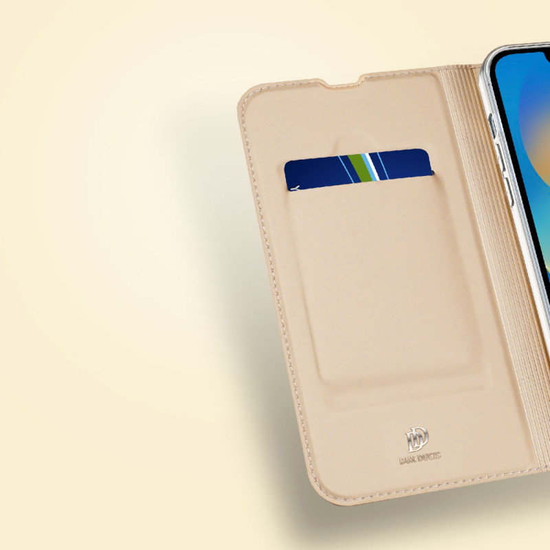 Dux Ducis Skin Pro dėklo dėklo dangtelis su atvartu iPhone 14/ 13 aukso