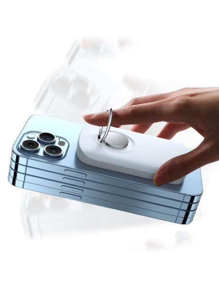 Powerbank su indukciniu įkroviklio žiedu su stovu iki 6000mAh 20W baltas Powerbank su indukciniu įkroviklio žiedu su stovu iki 6000mAh 20W baltas
