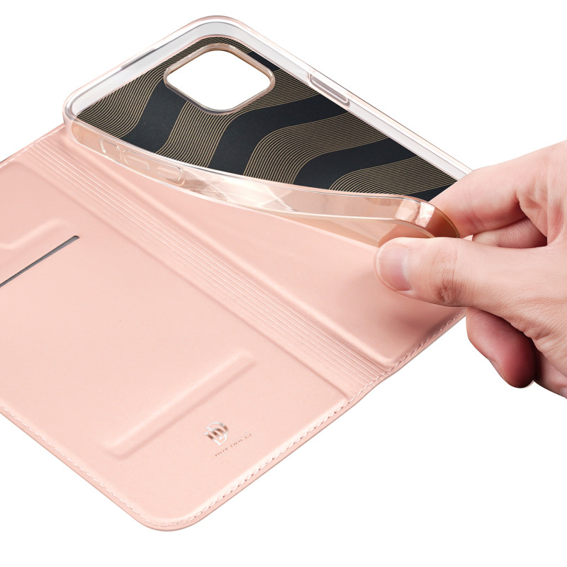 Dux Ducis Skin Pro dėklo dėklo dangtelis su atvartu iPhone 14 Plus rožinis