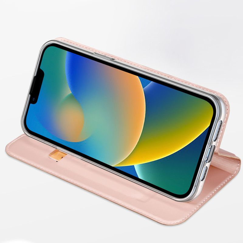 Dux Ducis Skin Pro dėklo dėklo dangtelis su atvartu iPhone 14 Plus rožinis