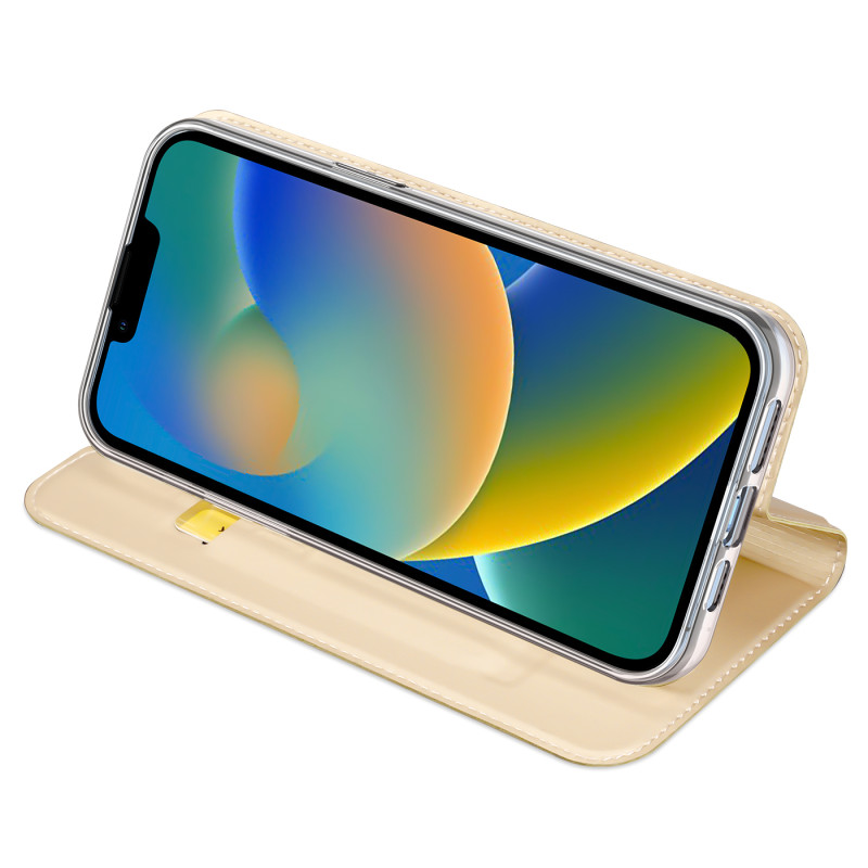 Dux Ducis Skin Pro dėklo dėklo dangtelis su atvartu iPhone 14 Plus auksinis