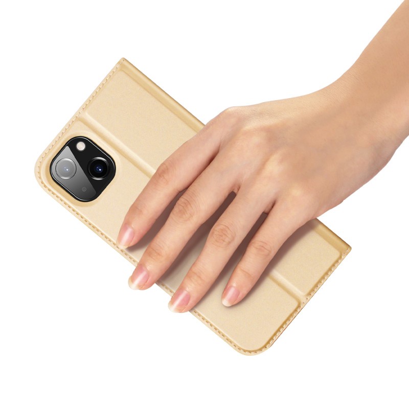 Dux Ducis Skin Pro dėklo dėklo dangtelis su atvartu iPhone 14 Plus auksinis