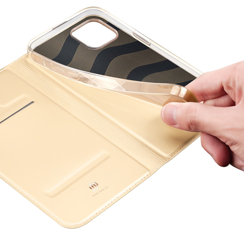 Dux Ducis Skin Pro dėklo dėklo dangtelis su atvartu iPhone 14 Plus auksinis