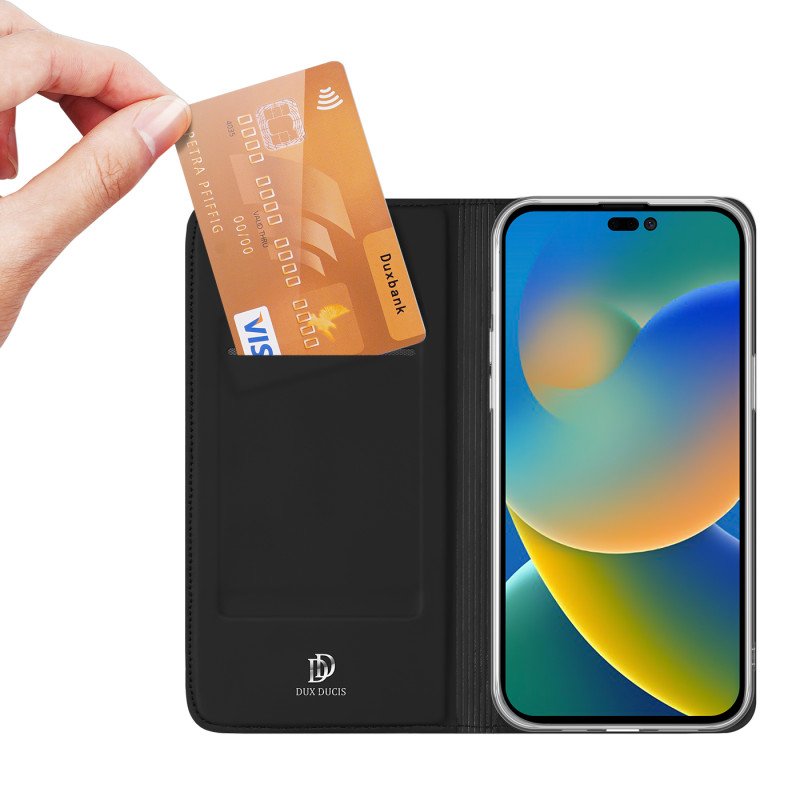 Dux Ducis Skin Pro dėklo dėklo dangtelis su atvartu iPhone 14 Pro juodas