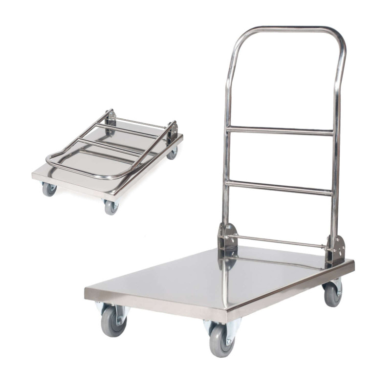 Sulankstomas plieninis platforminis vežimėlis HoReCa platforma 70x52cm Sulankstomas plieninis platforminis vežimėlis HoReCa platforma 70x52cm