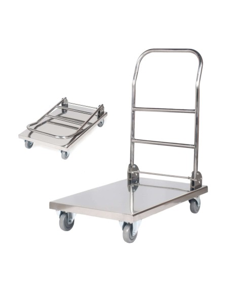 Sulankstomas plieninis platforminis vežimėlis HoReCa platforma 70x52cm Sulankstomas plieninis platforminis vežimėlis HoReCa platforma 70x52cm