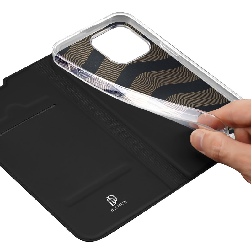 Dux Ducis Skin Pro dėklo dėklo dangtelis su atvartu iPhone 14 Pro juodas