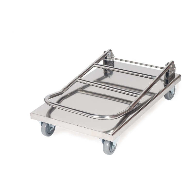 Sulankstomas plieninis platforminis vežimėlis HoReCa platforma 70x52cm