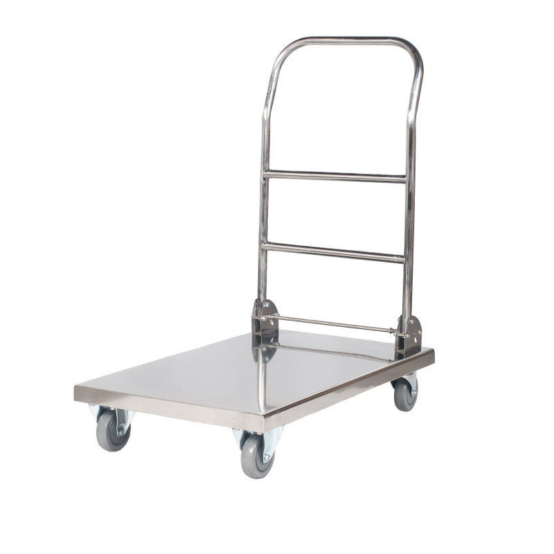 Sulankstomas plieninis platforminis vežimėlis HoReCa platforma 70x52cm