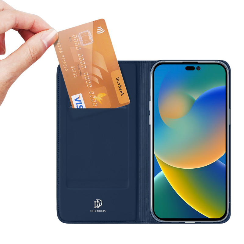 Dux Ducis Skin Pro dėklo dėklo dangtelis su atvartu iPhone 14 Pro mėlynas