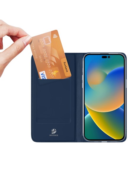 Dux Ducis Skin Pro dėklo dėklo dangtelis su atvartu iPhone 14 Pro mėlynas Dux Ducis Skin Pro dėklo dėklo dangtelis su atvartu iPhone 14 Pro mėlynas