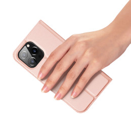Dux Ducis Skin Pro dėklo dėklo dangtelis su atvartu iPhone 14 Pro Max rožinis