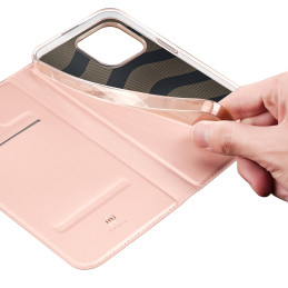 Dux Ducis Skin Pro dėklo dėklo dangtelis su atvartu iPhone 14 Pro Max rožinis