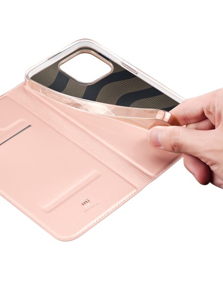 Dux Ducis Skin Pro dėklo dėklo dangtelis su atvartu iPhone 14 Pro Max rožinis