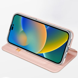 Dux Ducis Skin Pro dėklo dėklo dangtelis su atvartu iPhone 14 Pro Max rožinis