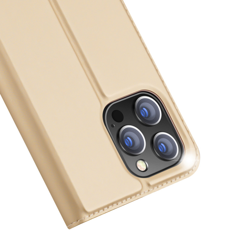 Dux Ducis Skin Pro dėklo dėklo dangtelis su atvartu iPhone 14 Pro Max auksinis