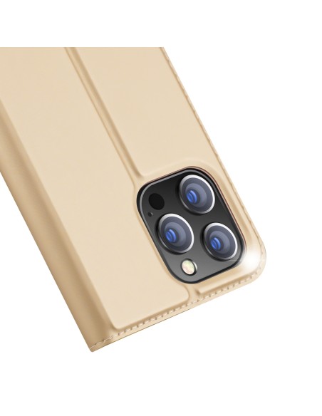 Dux Ducis Skin Pro dėklo dėklo dangtelis su atvartu iPhone 14 Pro Max auksinis Dux Ducis Skin Pro dėklo dėklo dangtelis su atvartu iPhone 14 Pro Max auksinis
