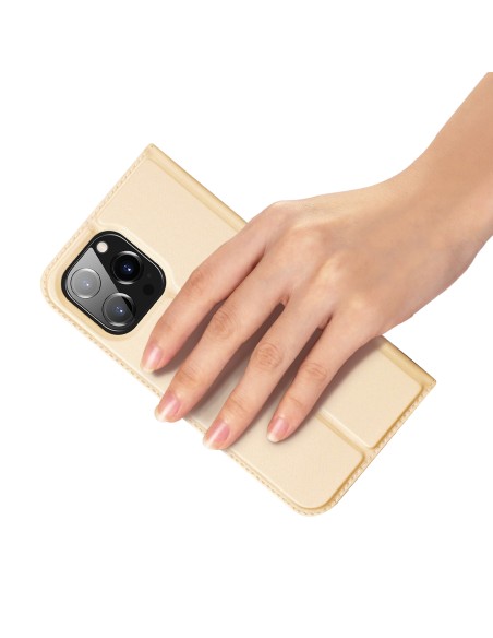 Dux Ducis Skin Pro dėklo dėklo dangtelis su atvartu iPhone 14 Pro Max auksinis Dux Ducis Skin Pro dėklo dėklo dangtelis su atvartu iPhone 14 Pro Max auksinis