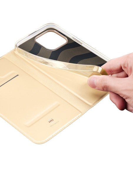 Dux Ducis Skin Pro dėklo dėklo dangtelis su atvartu iPhone 14 Pro Max auksinis Dux Ducis Skin Pro dėklo dėklo dangtelis su atvartu iPhone 14 Pro Max auksinis
