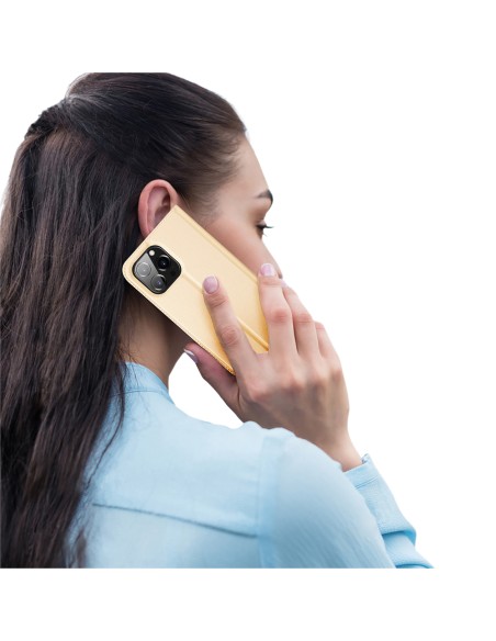 Dux Ducis Skin Pro dėklo dėklo dangtelis su atvartu iPhone 14 Pro Max auksinis Dux Ducis Skin Pro dėklo dėklo dangtelis su atvartu iPhone 14 Pro Max auksinis
