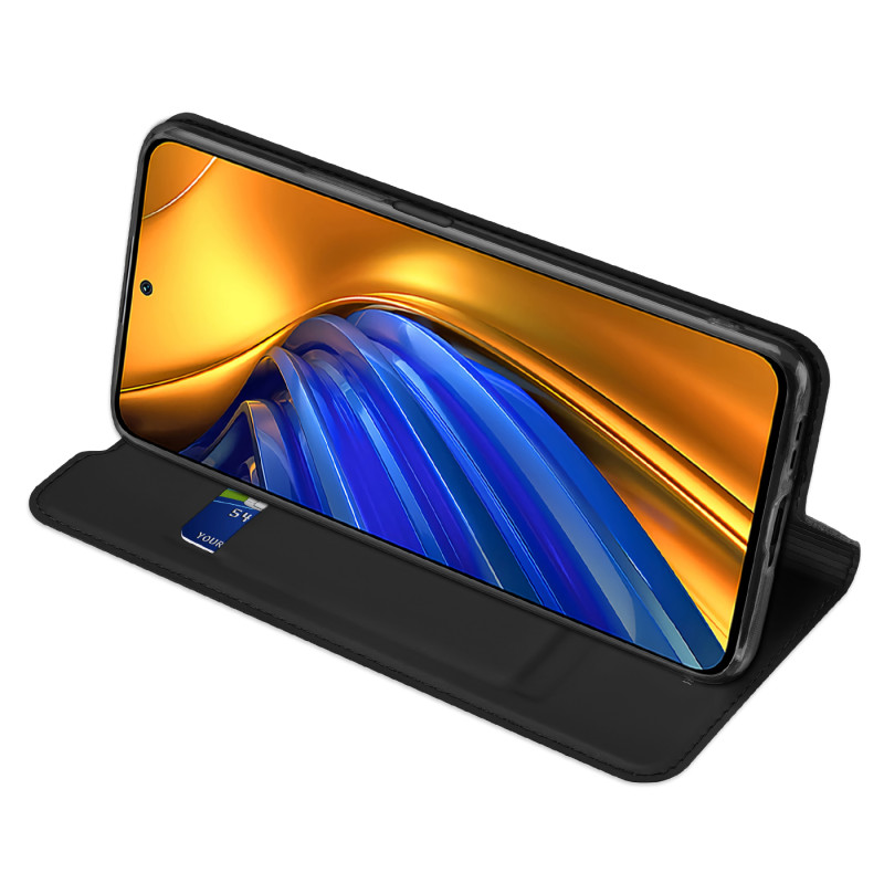 Dux Ducis Skin Pro dėklo dėklo dangtelis su atvartu Xiaomi Poco F4 5G juodas