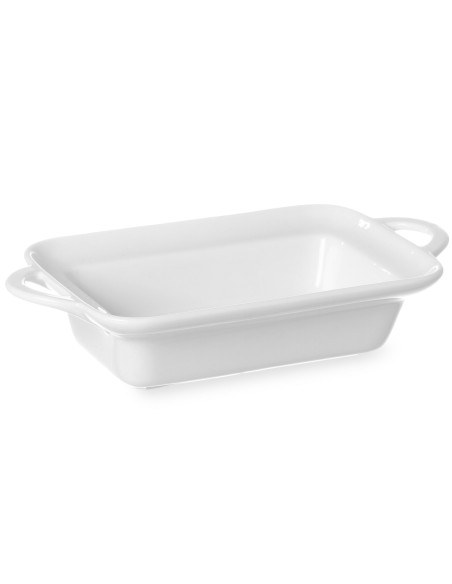 Stačiakampė kepimo indas su rankenomis 190x120x50mm baltas porcelianas - Hendi 784112 Stačiakampė kepimo indas su rankenomis 190x120x50mm baltas porcelianas - Hendi 784112