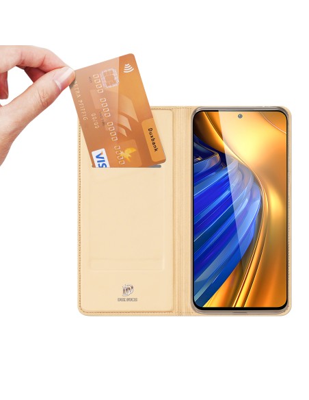 Dux Ducis Skin Pro dėklo atverčiamas dangtelis Xiaomi Poco F4 5G Gold Dux Ducis Skin Pro dėklo atverčiamas dangtelis Xiaomi Poco F4 5G Gold