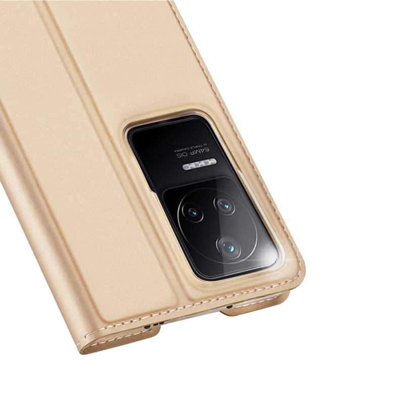 Dux Ducis Skin Pro dėklo atverčiamas dangtelis Xiaomi Poco F4 5G Gold