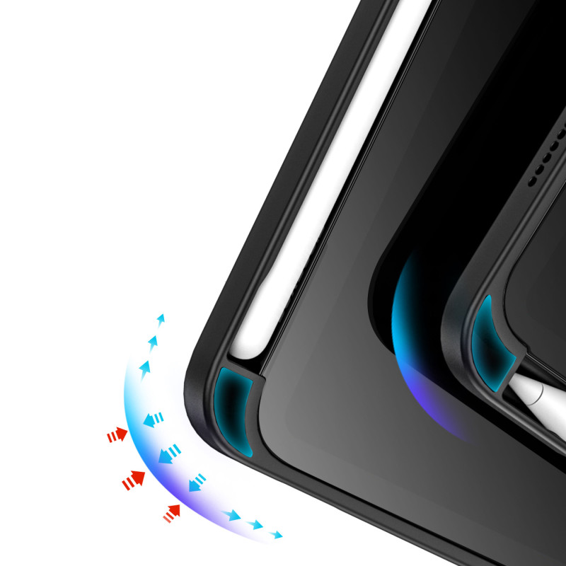 Dux Ducis Magi dėklas iPad mini 2021 išmanusis dangtelis su stovu ir laikikliu Apple Pencil juodai