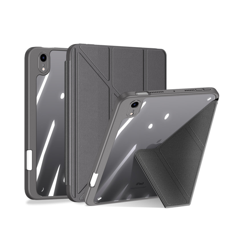 Dux Ducis Magi dėklas iPad mini 2021 išmanusis dangtelis su stovu ir laikikliu Apple Pencil pilkai