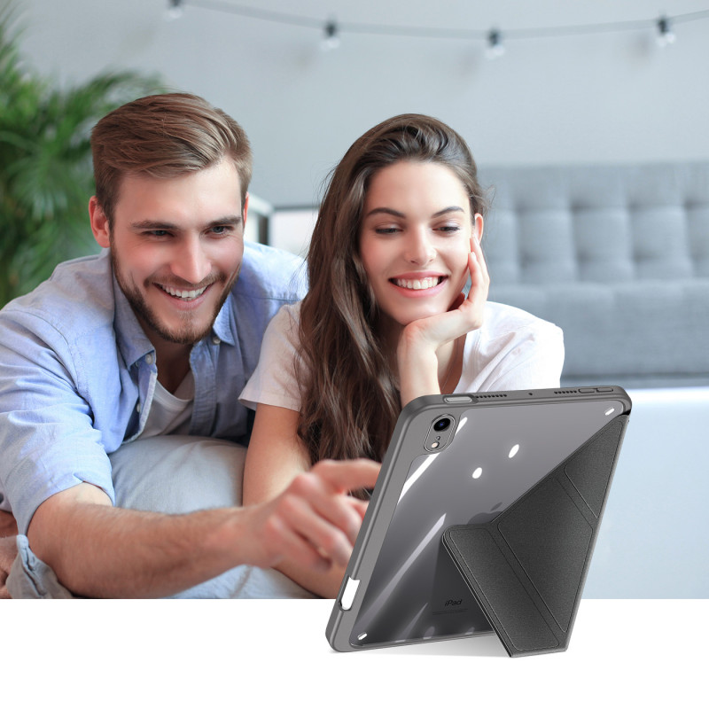 Dux Ducis Magi dėklas iPad mini 2021 išmanusis dangtelis su stovu ir laikikliu Apple Pencil pilkai