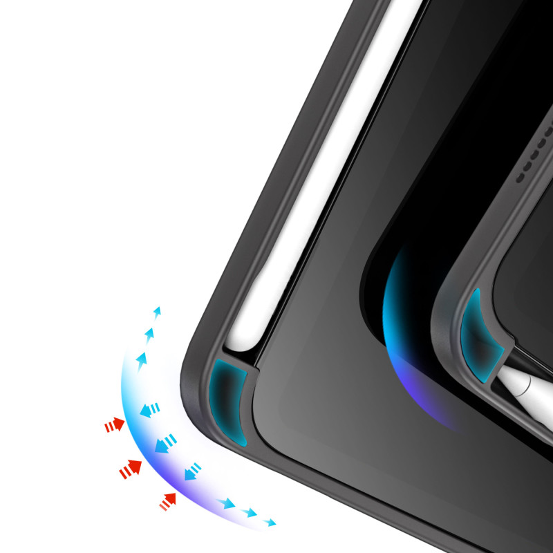 Dux Ducis Magi dėklas iPad mini 2021 išmanusis dangtelis su stovu ir laikikliu Apple Pencil pilkai
