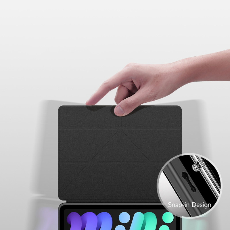 Dux Ducis Magi dėklas iPad mini 2021 išmanusis dangtelis su stovu ir laikikliu Apple Pencil pilkai