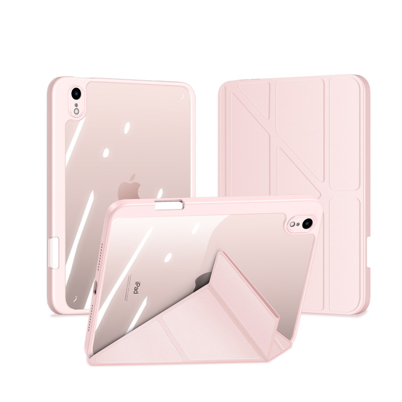 Dux Ducis Magi dėklas iPad mini 2021 išmanusis dangtelis su stovu ir laikymo vieta Apple Pencil rožiniam