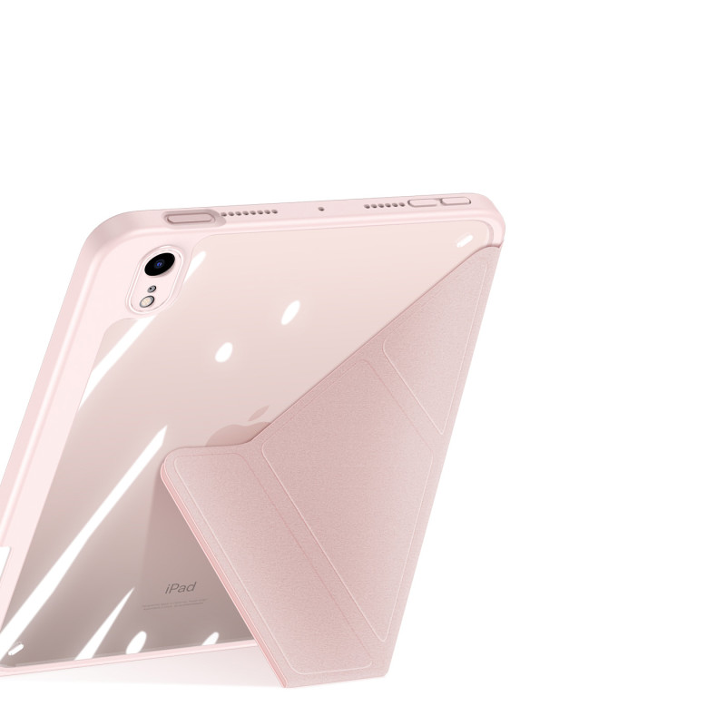 Dux Ducis Magi dėklas iPad mini 2021 išmanusis dangtelis su stovu ir laikymo vieta Apple Pencil rožiniam