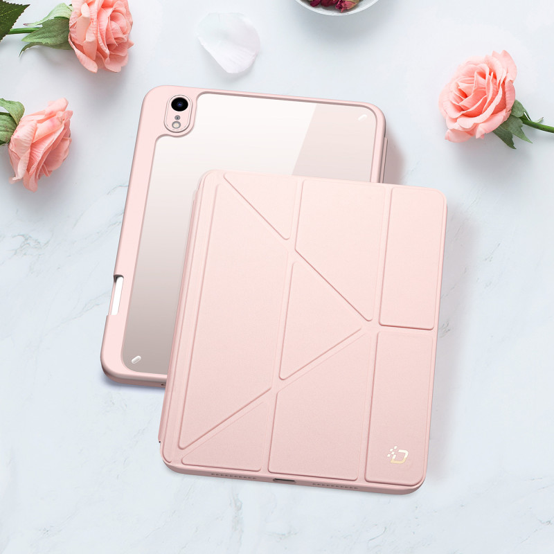 Dux Ducis Magi dėklas iPad mini 2021 išmanusis dangtelis su stovu ir laikymo vieta Apple Pencil rožiniam