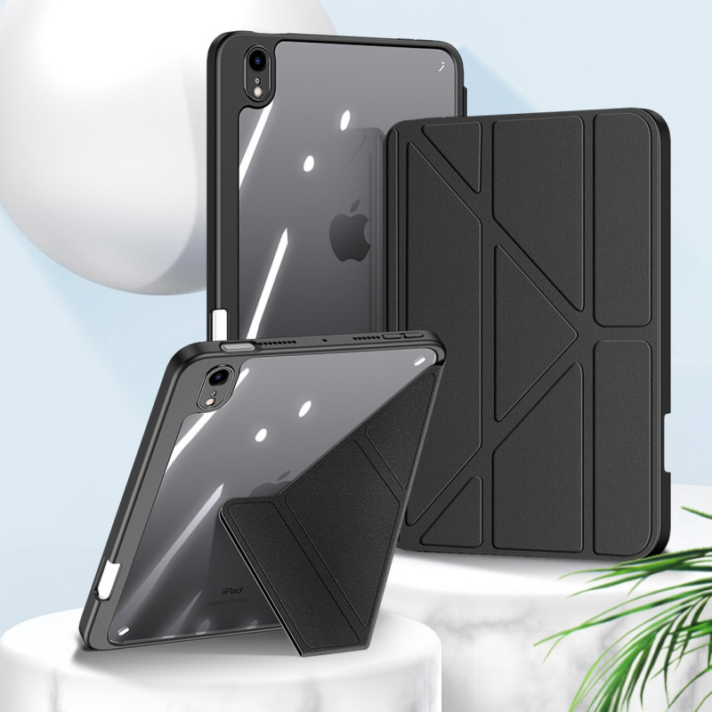Dux Ducis Magi dėklas iPad mini 2021 išmanusis dangtelis su stovu ir laikymo vieta Apple Pencil rožiniam