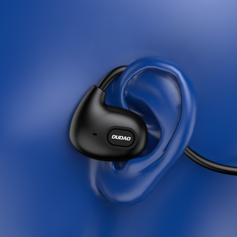 Dudao belaidės sportinės ausinės Air Conduction Bluetooth 5.0 230 mAh juoda (U2XS)