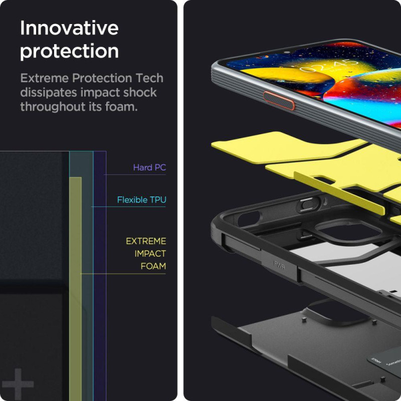 Spigen Tough Armor dėklas, skirtas Samsung Galaxy XCover 6 Pro - juodas