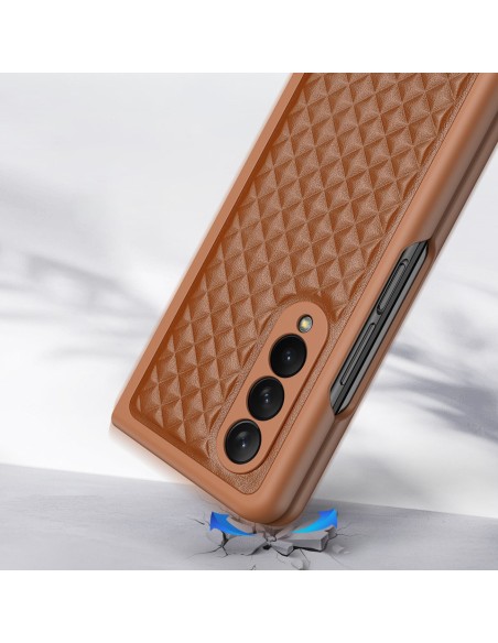 Dux Ducis Venice dėklas Samsung Galaxy Z Fold 4 odinis dangtelis rudas Dux Ducis Venice dėklas Samsung Galaxy Z Fold 4 odinis dangtelis rudas
