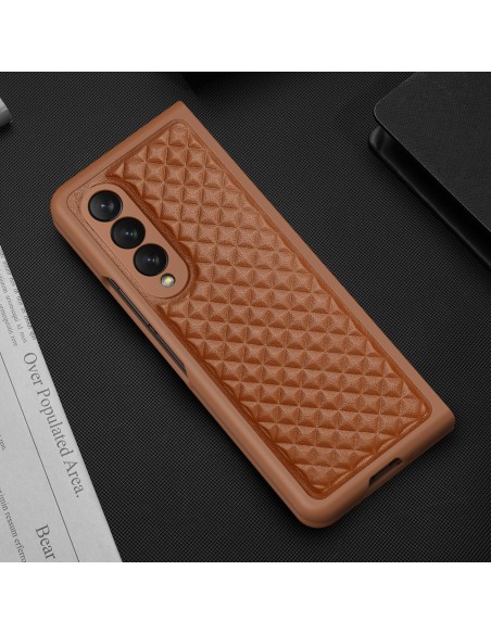 Dux Ducis Venice dėklas Samsung Galaxy Z Fold 4 odinis dangtelis rudas Dux Ducis Venice dėklas Samsung Galaxy Z Fold 4 odinis dangtelis rudas