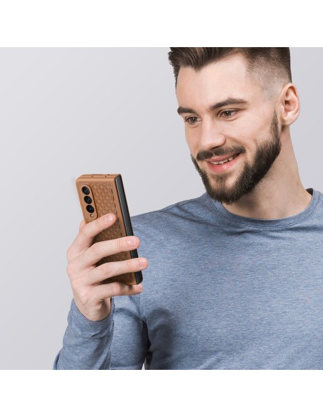 Dux Ducis Venice dėklas Samsung Galaxy Z Fold 4 odinis dangtelis rudas Dux Ducis Venice dėklas Samsung Galaxy Z Fold 4 odinis dangtelis rudas