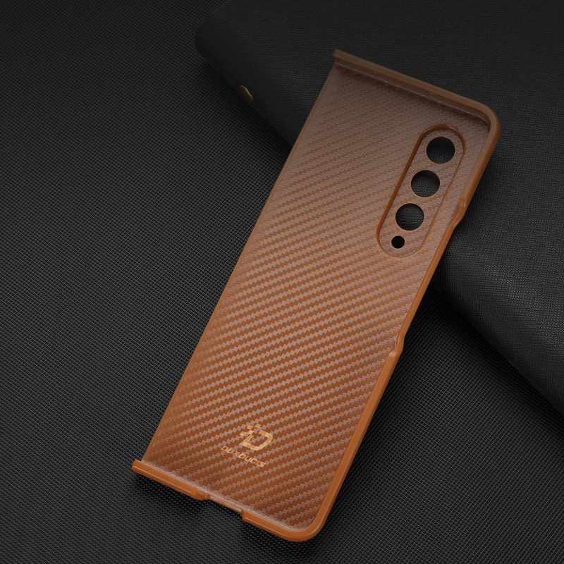Dux Ducis Venice dėklas Samsung Galaxy Z Fold 4 odinis dangtelis rudas