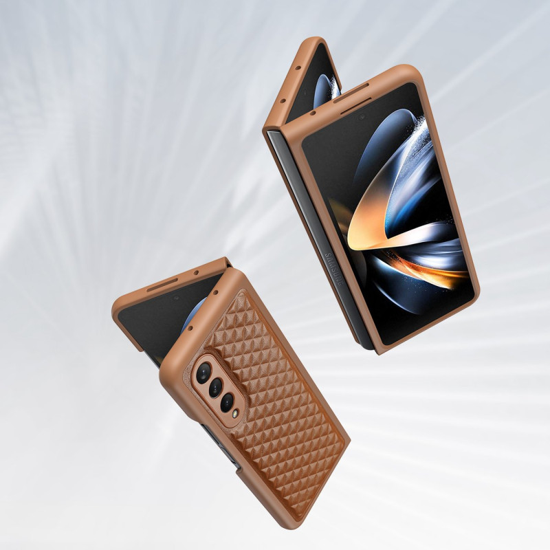 Dux Ducis Venice dėklas Samsung Galaxy Z Fold 4 odinis dangtelis rudas