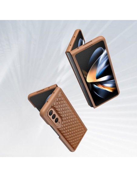 Dux Ducis Venice dėklas Samsung Galaxy Z Fold 4 odinis dangtelis rudas Dux Ducis Venice dėklas Samsung Galaxy Z Fold 4 odinis dangtelis rudas