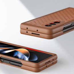 Dux Ducis Venice dėklas Samsung Galaxy Z Fold 4 odinis dangtelis rudas