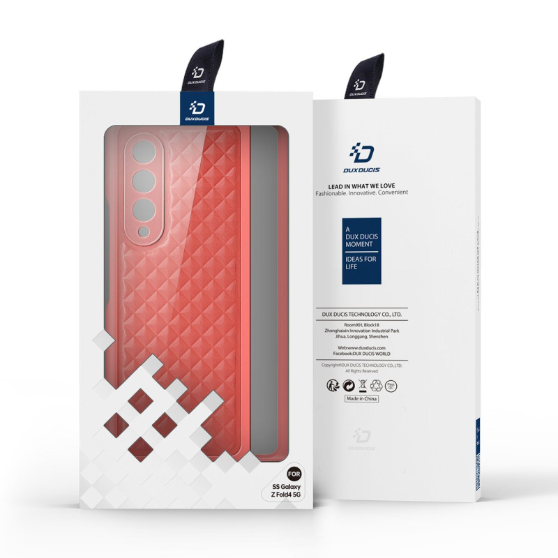 Dux Ducis Venice dėklas Samsung Galaxy Z Fold 4 odiniam dangteliui raudonas