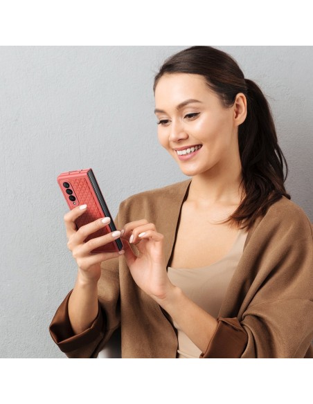 Dux Ducis Venice dėklas Samsung Galaxy Z Fold 4 odiniam dangteliui raudonas Dux Ducis Venice dėklas Samsung Galaxy Z Fold 4 odiniam dangteliui raudonas