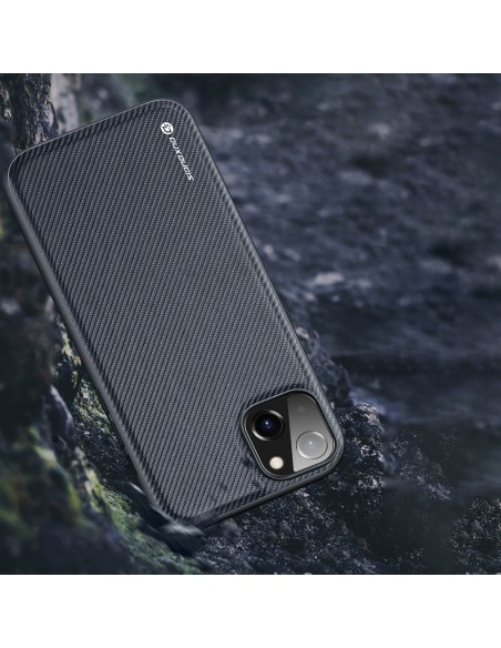 Dux Ducis Fino dėklo dangtelis padengtas nailono medžiaga iPhone 14 mėlynas