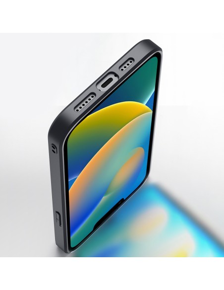 Dux Ducis Fino dėklo dangtelis padengtas nailono medžiaga iPhone 14 mėlynas